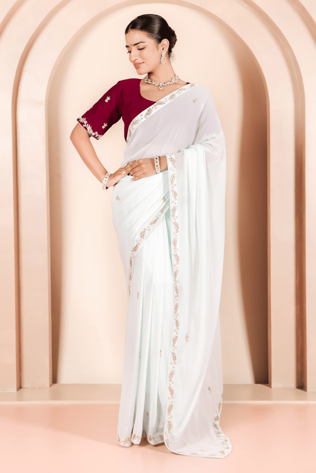 Romantic Blue Georgette Saree