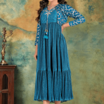Peacock Blue Koti-Gown