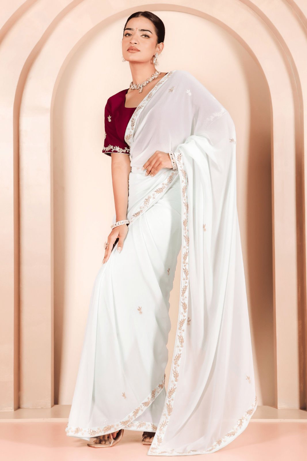Romantic Blue Georgette Saree