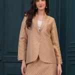 Gold Banarasi Executive Blazer Set