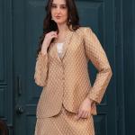 Gold Banarasi Executive Blazer Set