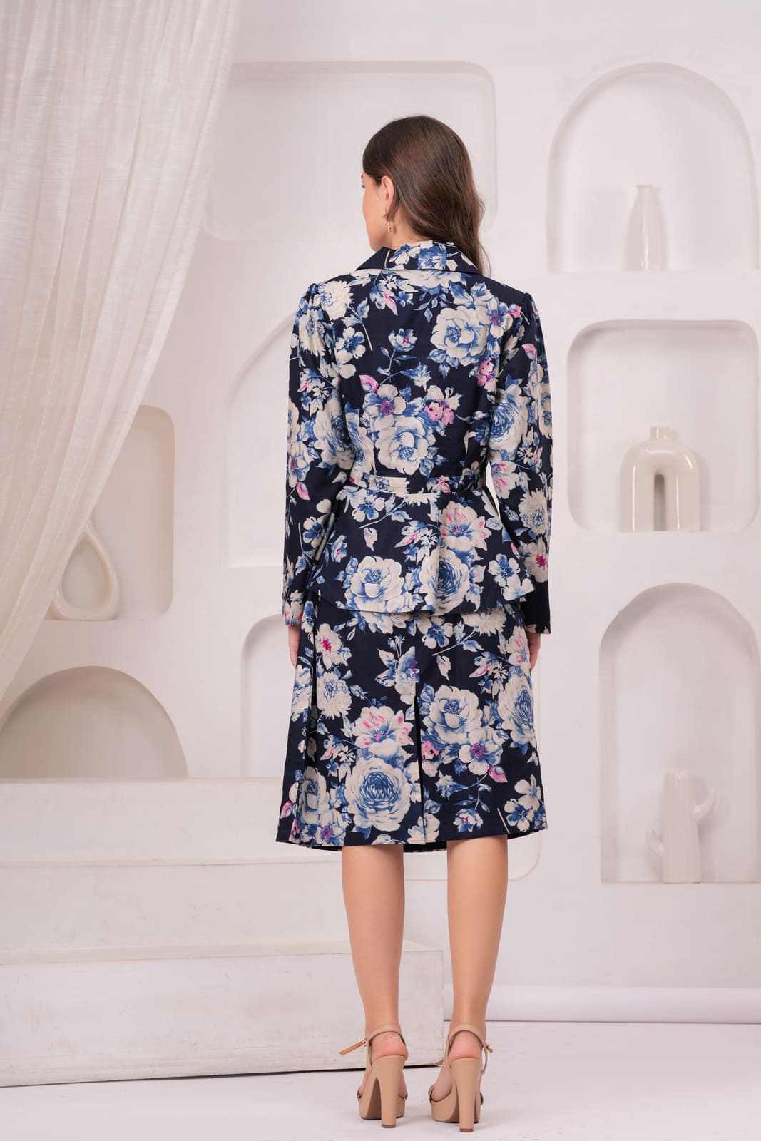 Blue Floral Blazer Babe Set