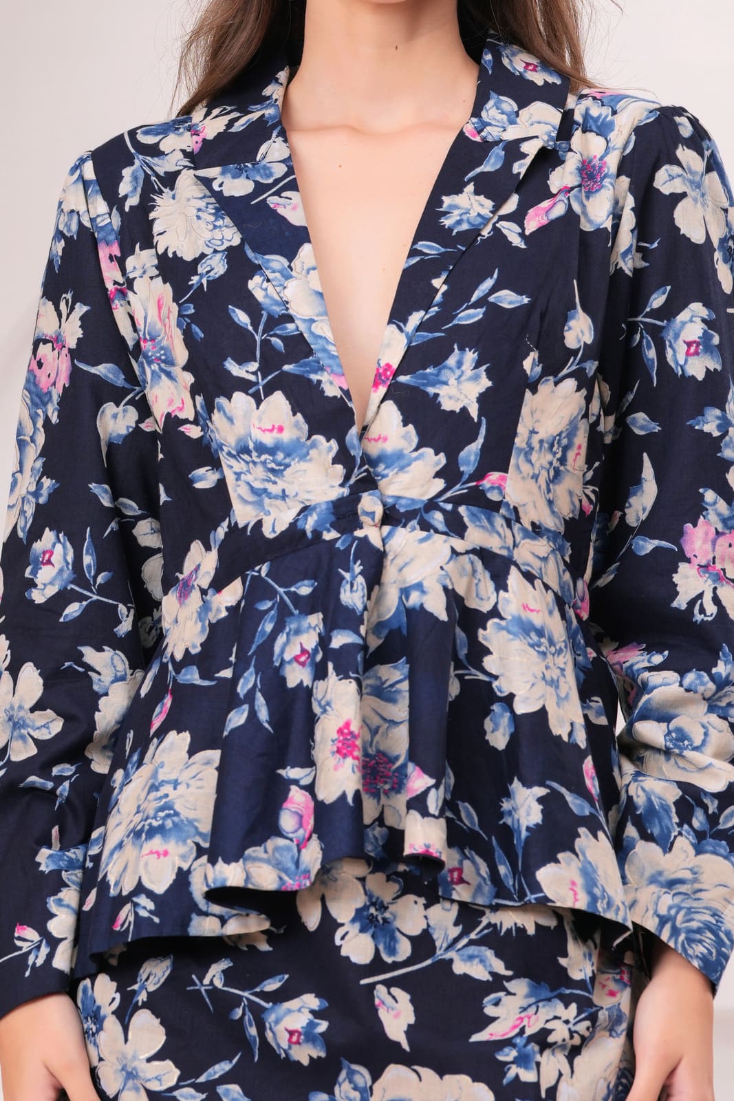 Blue Floral Blazer Babe Set