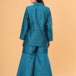 Teal Banarasi Executive Blazer Set