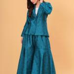 Teal Banarasi Executive Blazer Set