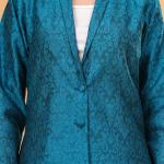 Teal Banarasi Executive Blazer Set
