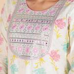 White Multicolor Floral Embroidered Kurta Set
