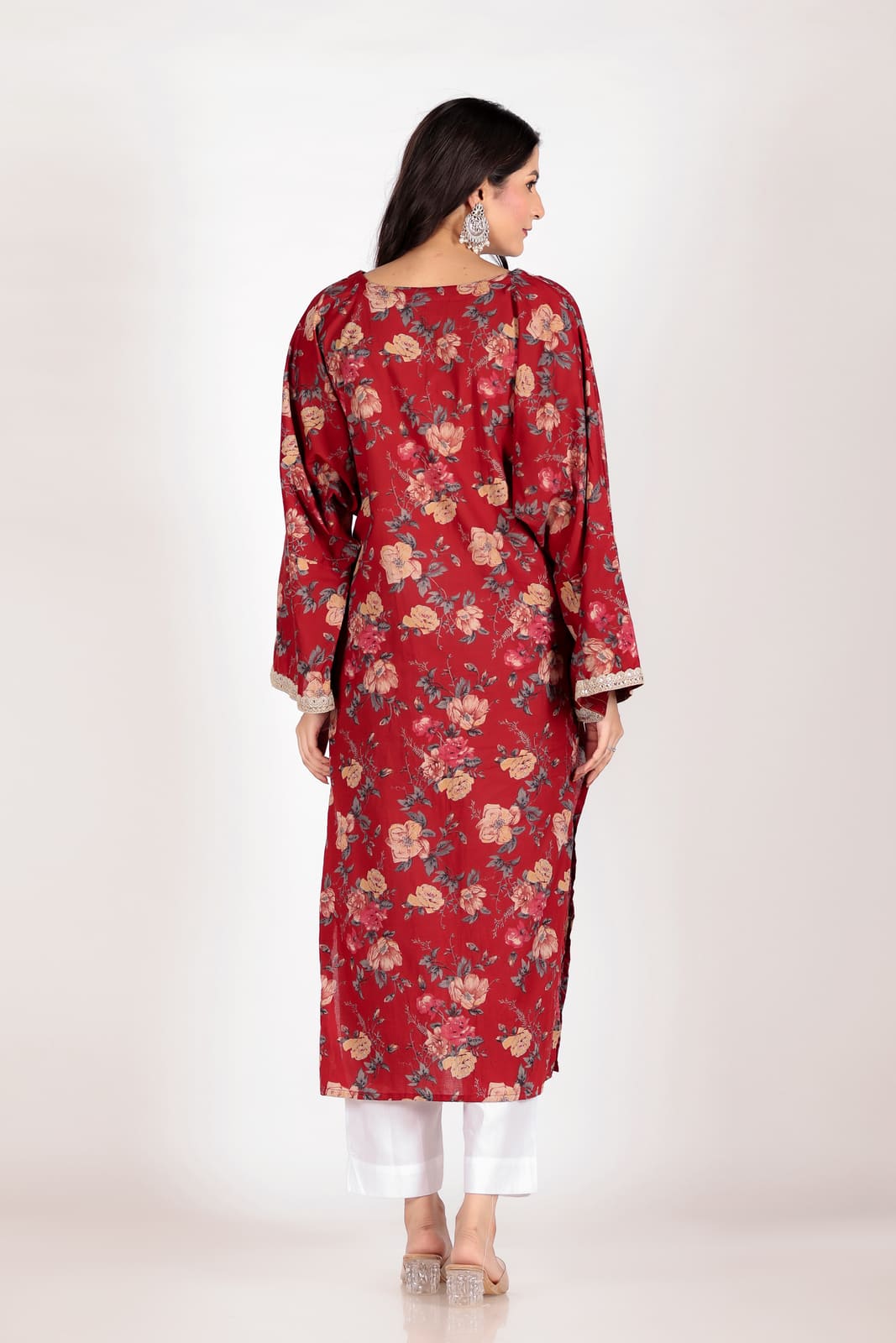Maroon Flare Sleeve Kurti