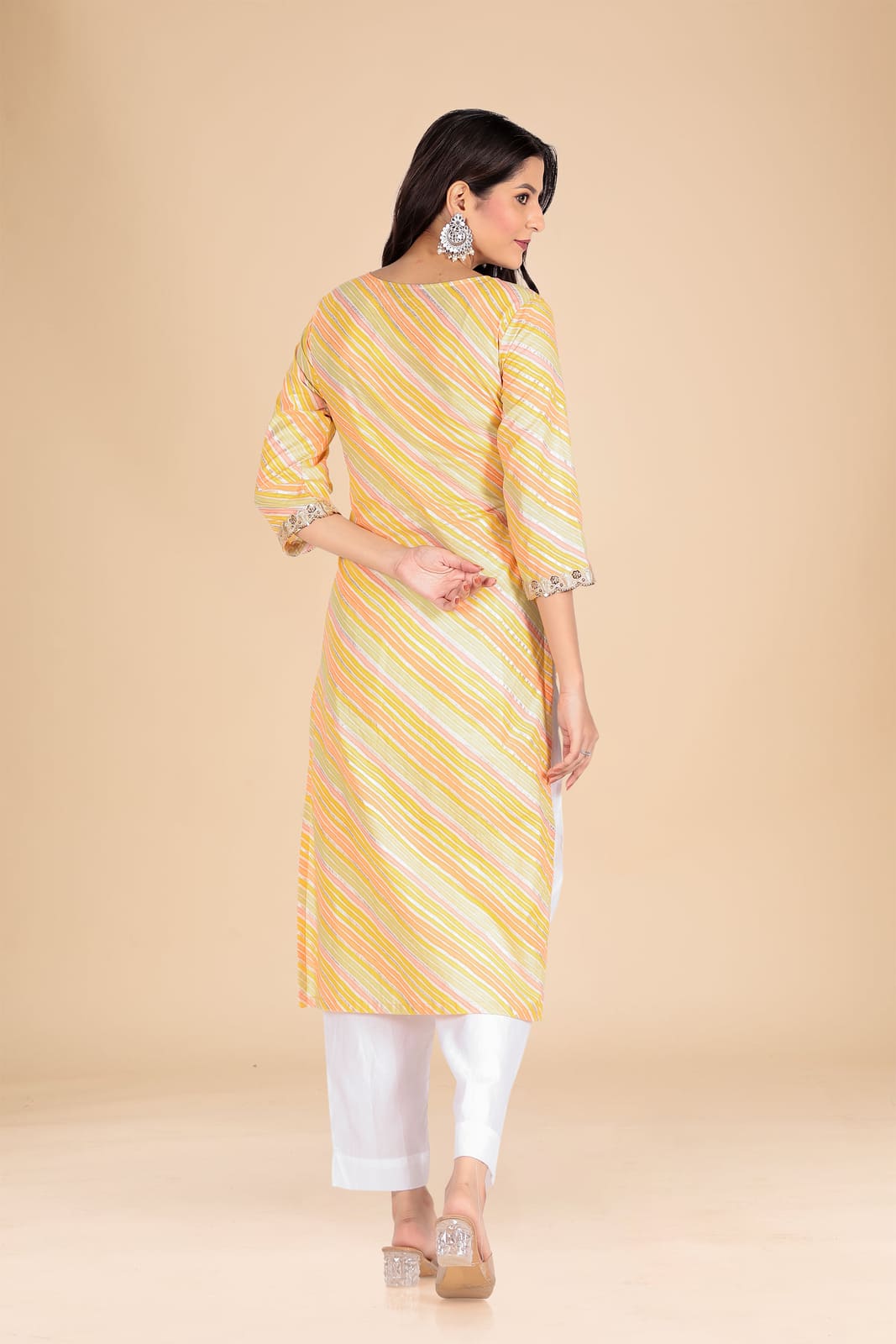 Yellow Leheriya Kurti