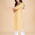 Yellow Leheriya Kurti