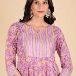 Lavender Floral Anarkali Set