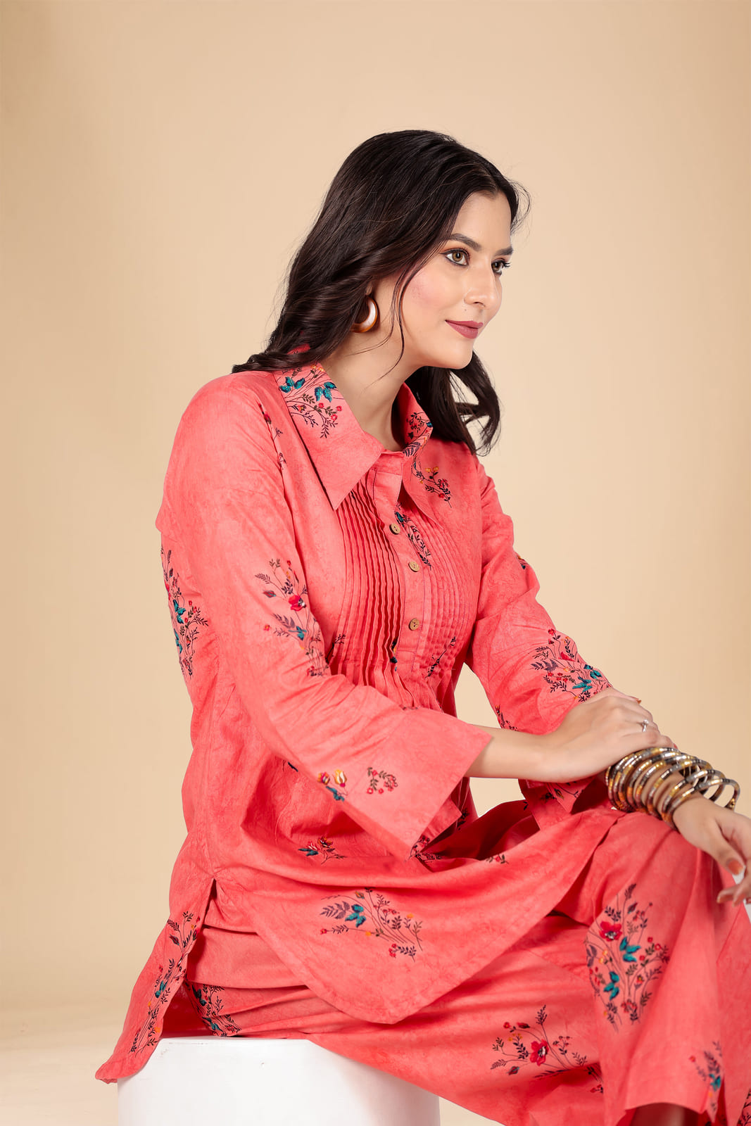 Peach Cotton Co-ord Set