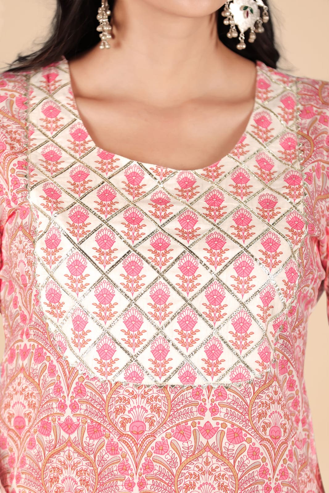 Pink Ethnic Print Kurta Set