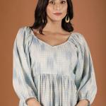 Blue Checkered Print Dress