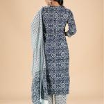 Indigo Floral Embroidered Kurta Set