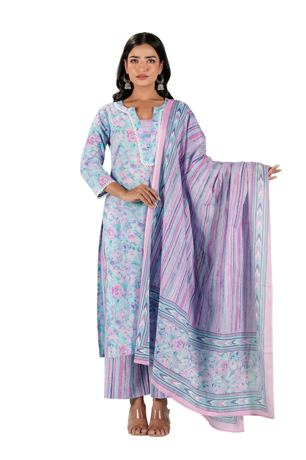 Lavender Blue Ombre Kurta Set