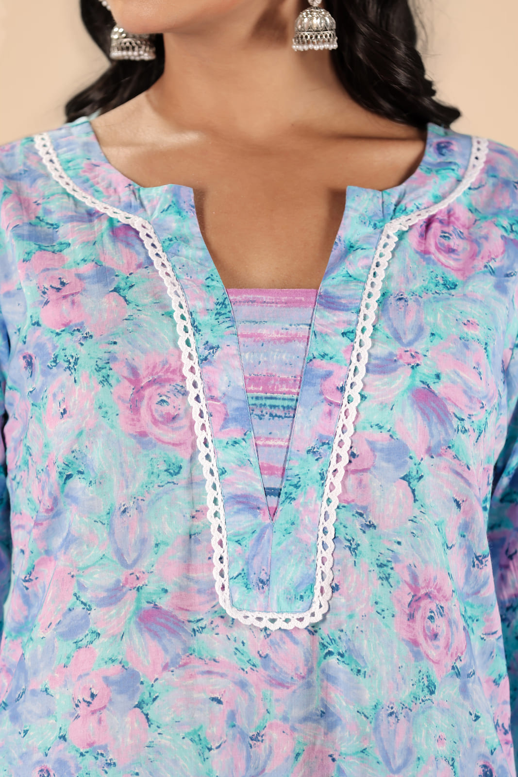 Lavender Blue Ombre Kurta Set