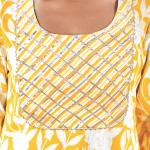 Yellow White Floral Embroidered Kurta Set