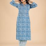 Blue Floral Kurta Set