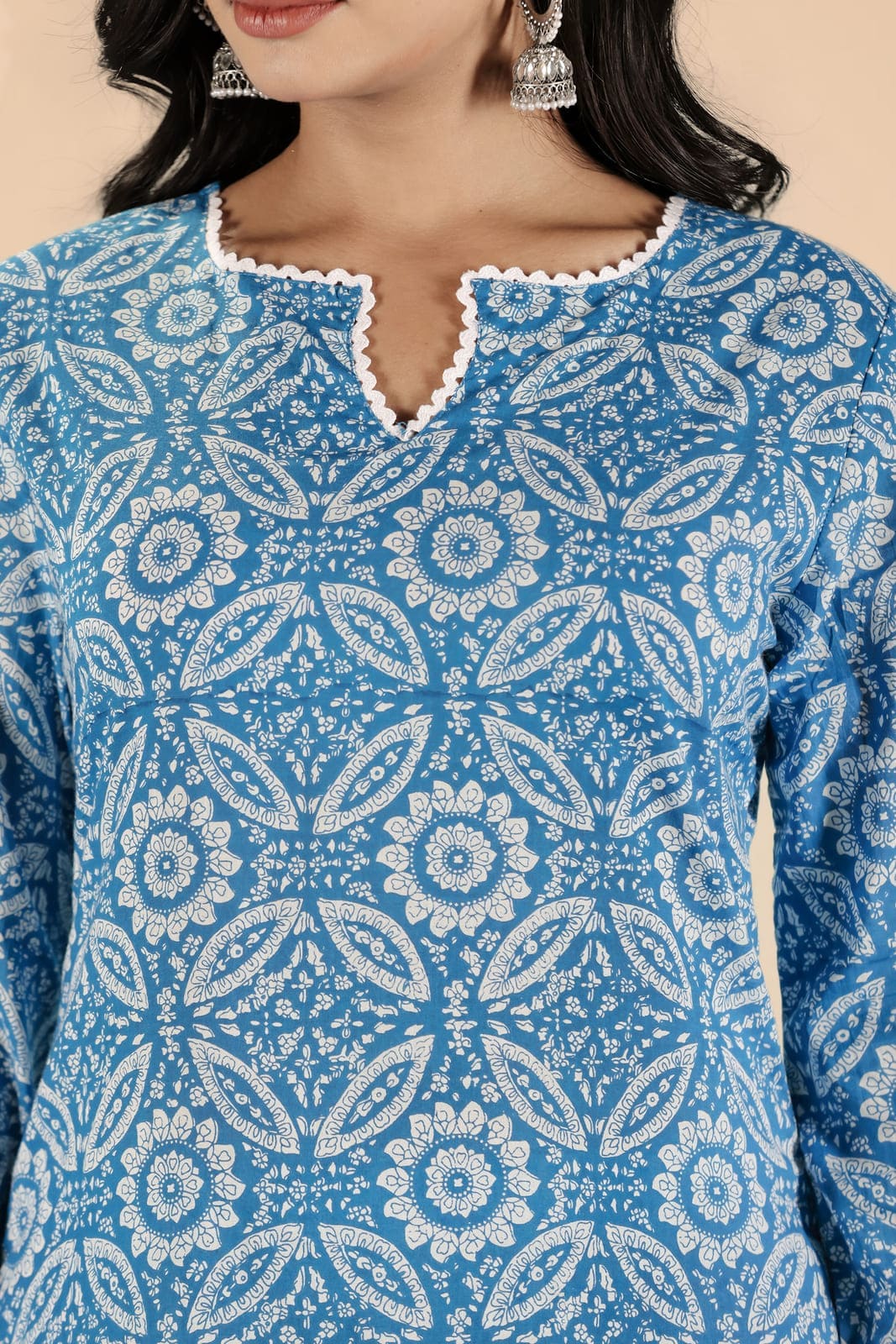Blue Floral Kurta Set