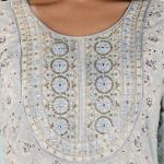 Powder Blue Floral Embroidered Kurta Set