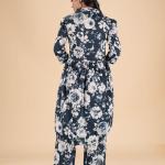 Dark Blue White Floral Co-ord Set