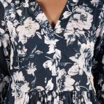 Dark Blue White Floral Co-ord Set