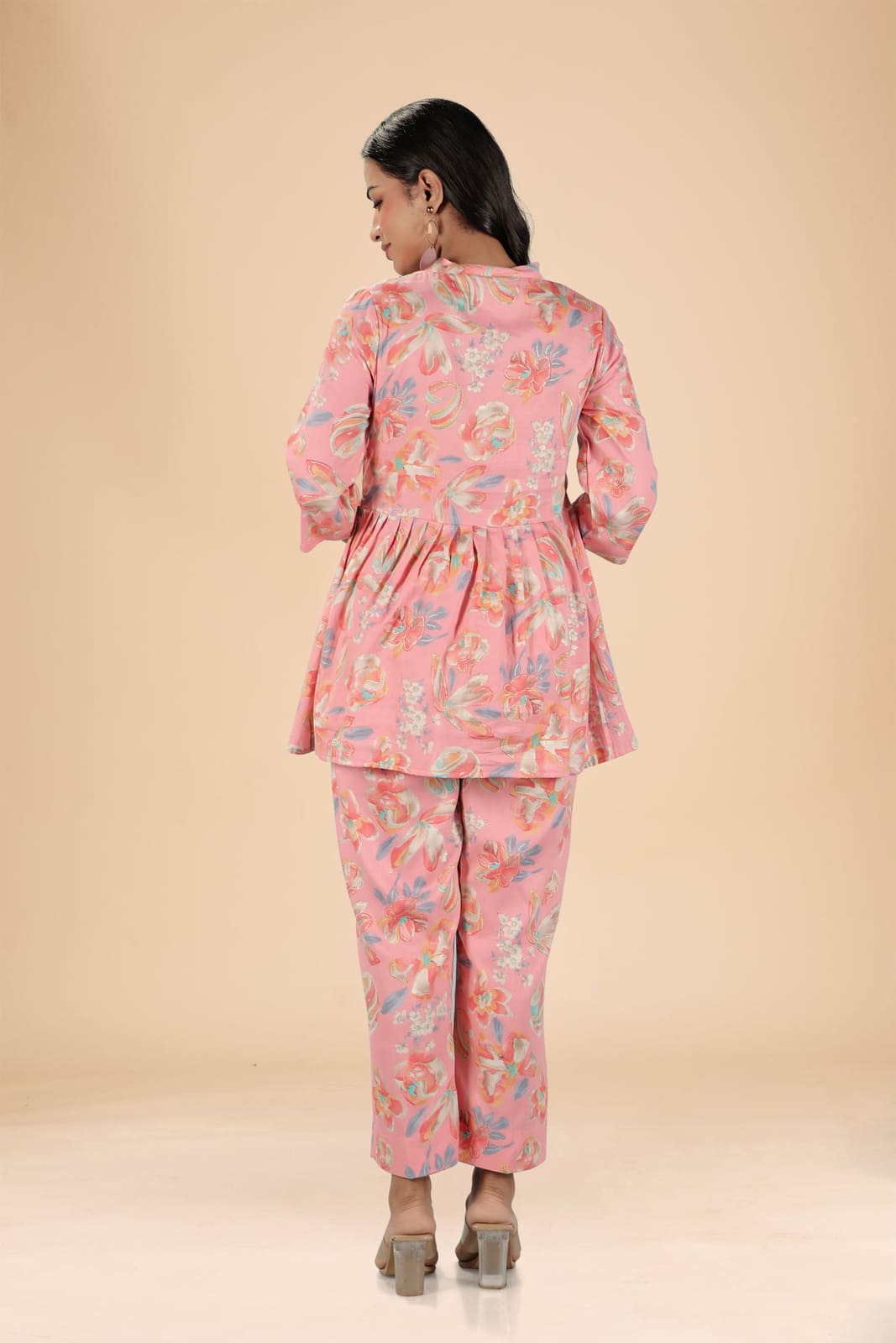 Pink Colourful Cotton Co-Ord Set