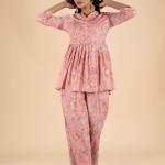 Pink Colourful Cotton Co-Ord Set