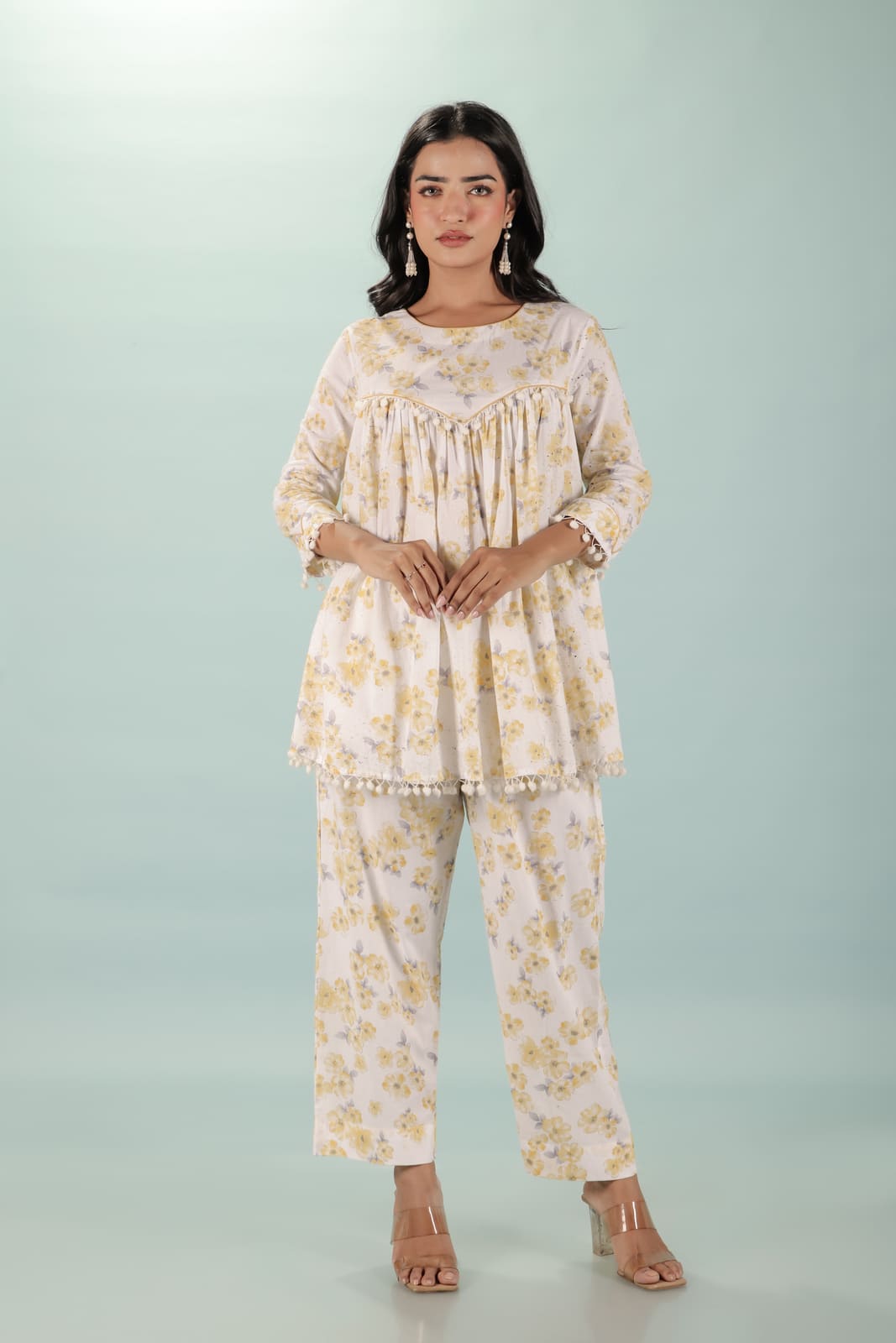 White Yellow Floral Co-Ord Set
