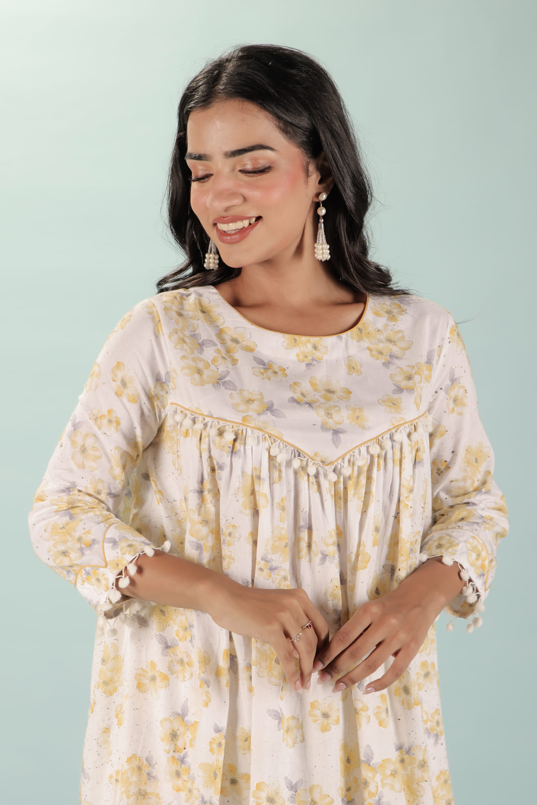 White Yellow Floral Co-Ord Set