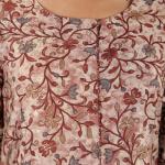 Dark Brown and Maroon Floral Kurta Set