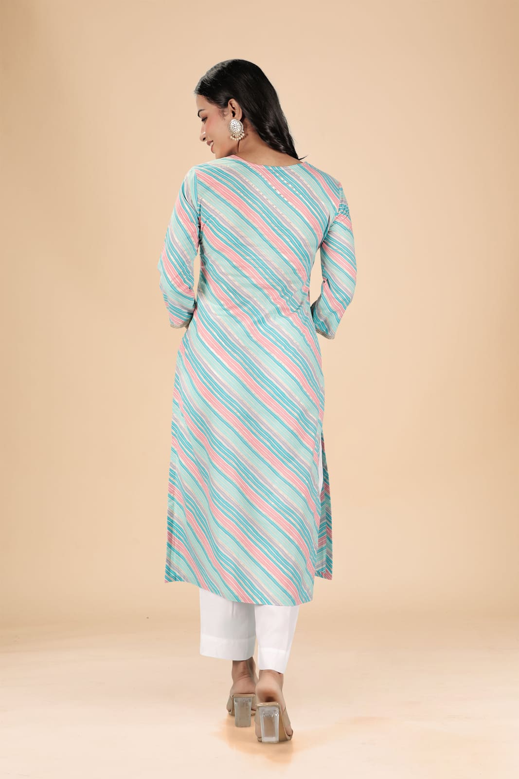 Blue Leheriya Kurti