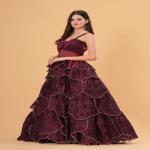 Plum Wine Tiered Gown