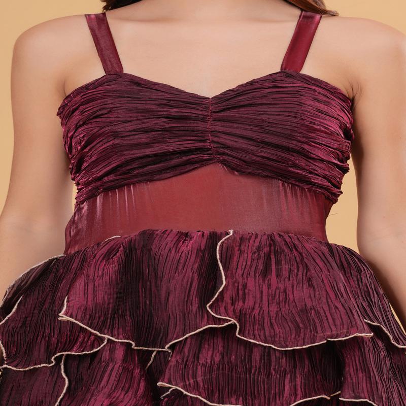 Plum Wine Tiered Gown