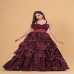Plum Wine Tiered Gown
