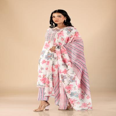 Baby Pink Floral Print 2-Piece Suit Set