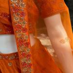 Orange Raw Silk Bridal Lehenga Set