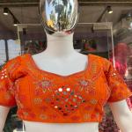 Orange Raw Silk Bridal Lehenga Set
