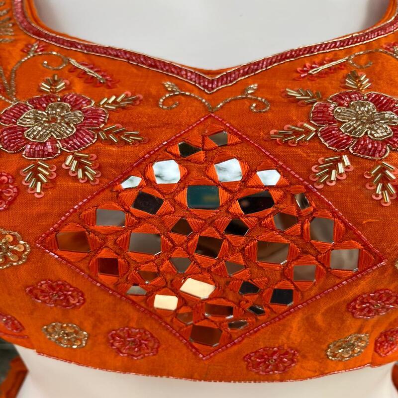 Orange Raw Silk Bridal Lehenga Set