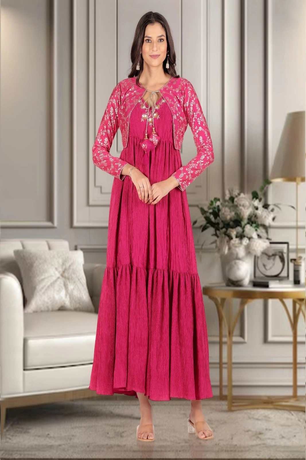 Regal Pink Rose Koti-Gown