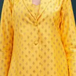 Butter Yellow Banarasi Blazer Set