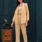 Lemon Banarasi Blazer Set