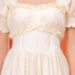 Vanilla Ruffle Romance Corset Midi Dress