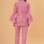 Dusty Leatherette Rose Pink Blazer Set
