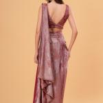 Gold Wine Drape Saree