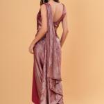 Gold Wine Drape Saree