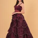 Plum Wine Tiered Statement Gown