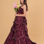 Plum Wine Tiered Statement Gown