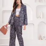 Modern Maze Blue Blazer Set
